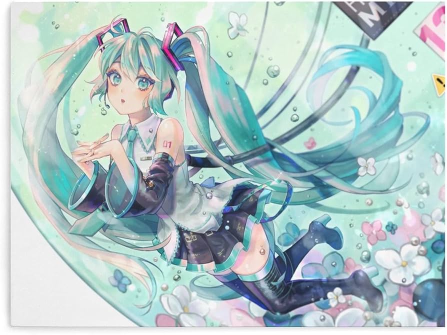 Amazon.co.jp: 初音ミク 掛け絵 ポスター アートパネル 壁掛け 飾り絵