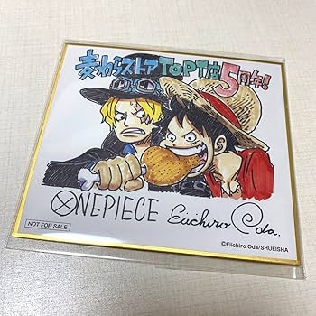 Amazon | ワンピースタワー 5周年記念原作書き下ろしミニ色紙 ルフィ