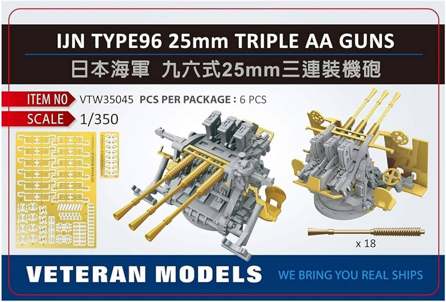 Amazon | ベテランモデル 1/350 日本海軍 九六式25mm 三連装機銃セット