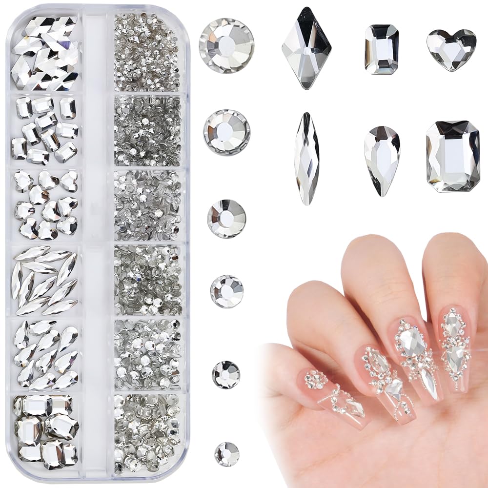 Amazon.co.jp: ラインストーン ネイルパーツ 約980粒セット ネイル
