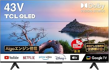 Amazon | TCL 43C635 43インチ 4K 液晶テレビ QLED採用 スマートテレビ