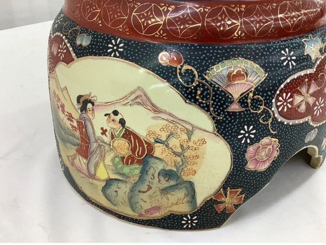 Amazon.co.jp: レア 超大型 薩摩焼 沈降壺 高さ約130cm 花瓶 古中国