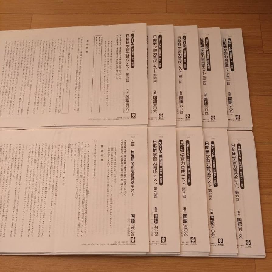 Amazon.co.jp: 日能研 5年 学習力育成テスト 第一回〜第九回 冬期講習