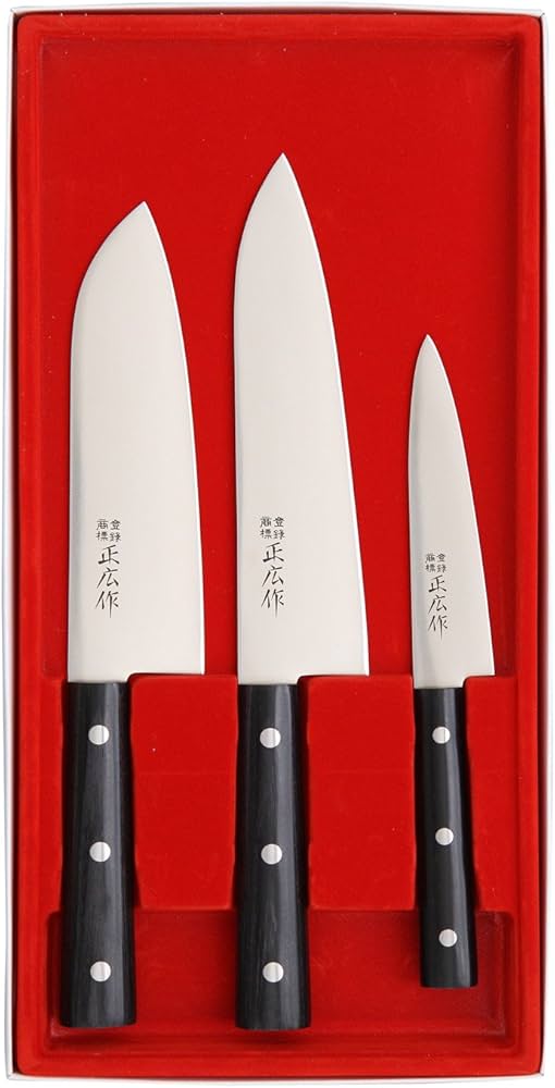 Amazon｜正広作 GIFT3本セット 丸柄 LLS(三徳・牛刀・ペテー) 11531