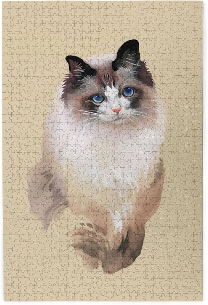 Amazon.co.jp: 1000ピース ジグソーパズル 水彩 猫 ネコ 木製 50*75cm