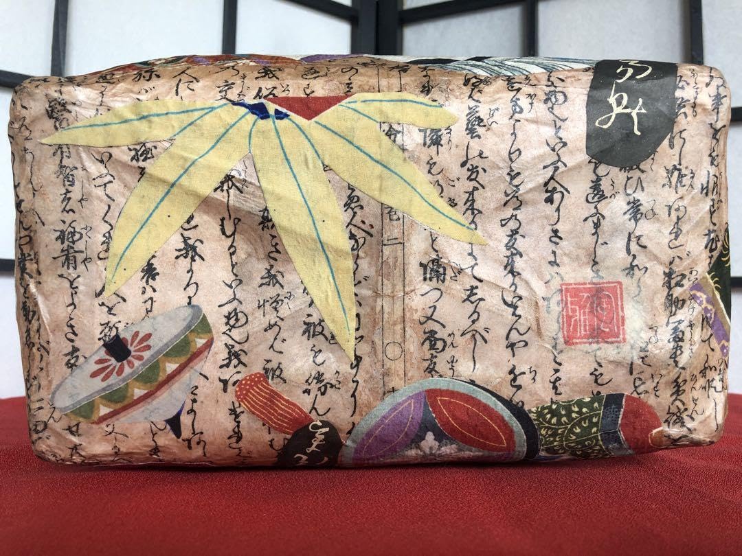 一閑張り 一閑張りバック 藍染 筒がき 正絹古布 犬張子 狛犬 一閑張り