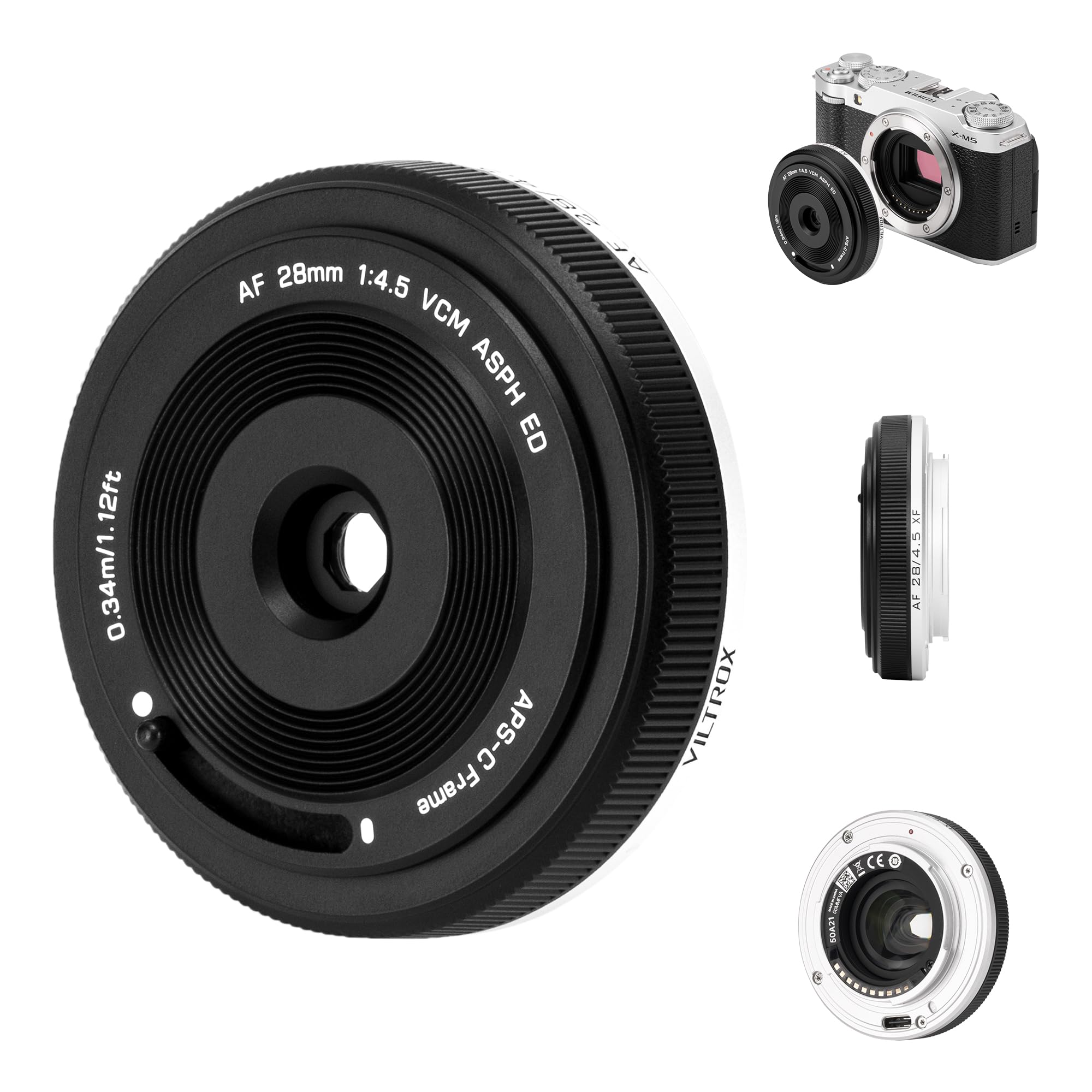 Amazon.com : VILTROX AF 28mm F4.5 f/4.5 XF Pancake Lens for Fuji X