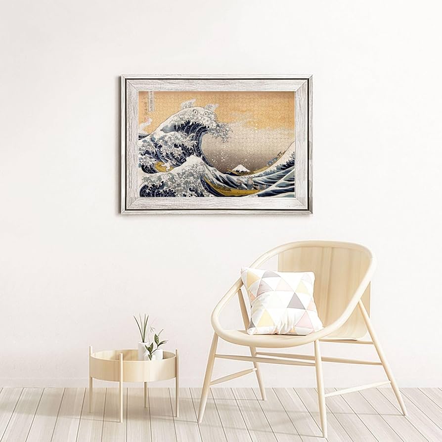 Amazon.co.jp: ジグソーパズル 1000ピース 神奈川沖浪裏 葛飾北斎 ネコ