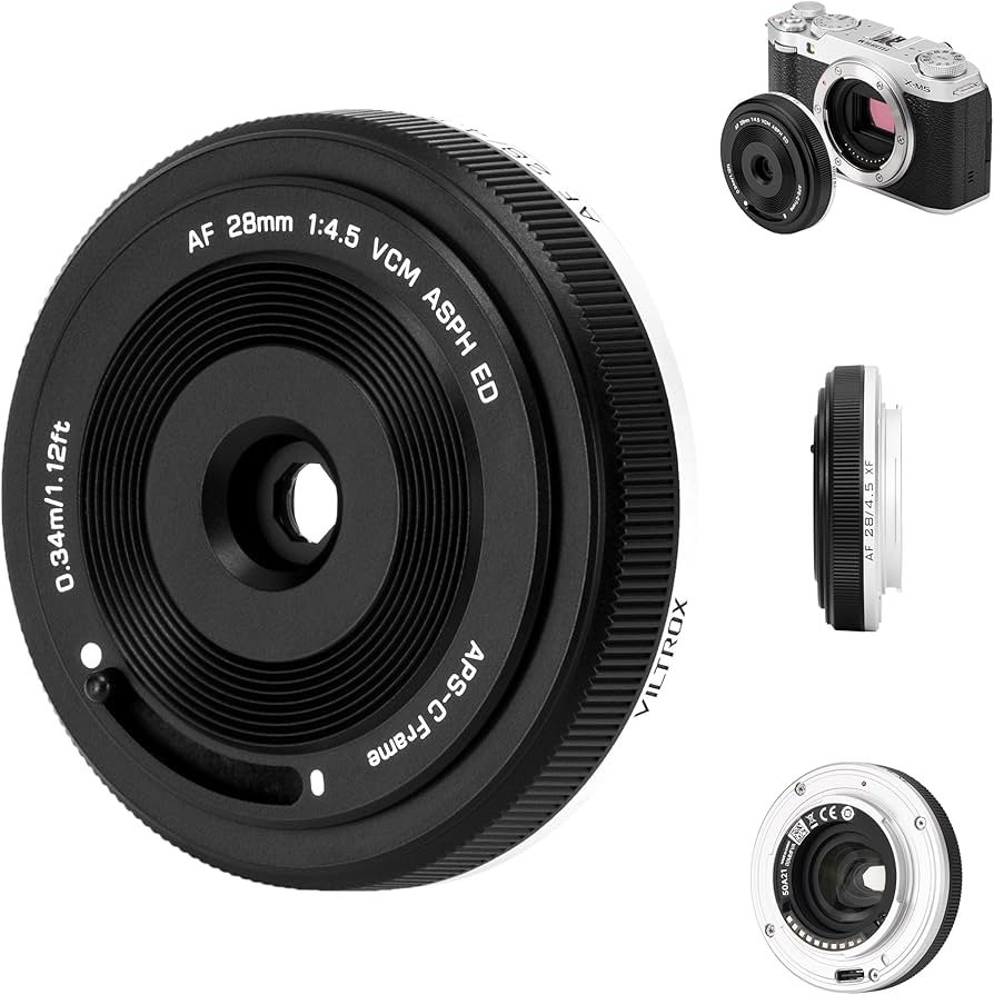 Amazon.com : VILTROX AF 28mm F4.5 f/4.5 XF Pancake Lens for Fuji X