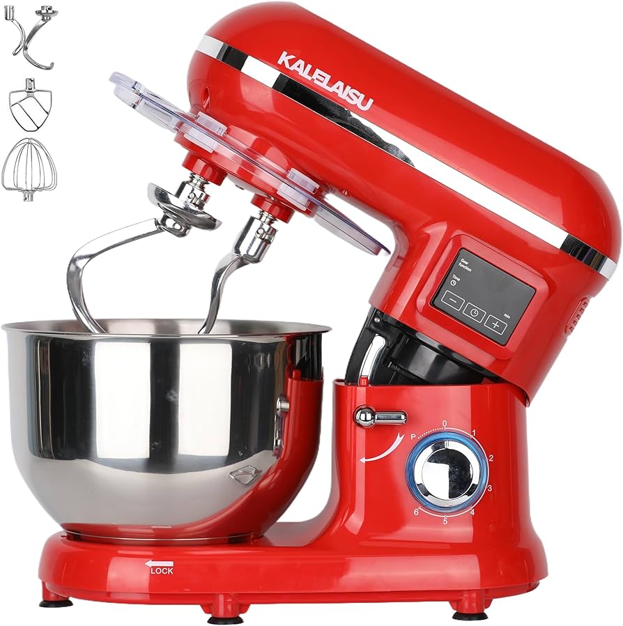 Amazon | スタンドミキサー 5.5L大容量ボウル ダブル攪拌フック同時