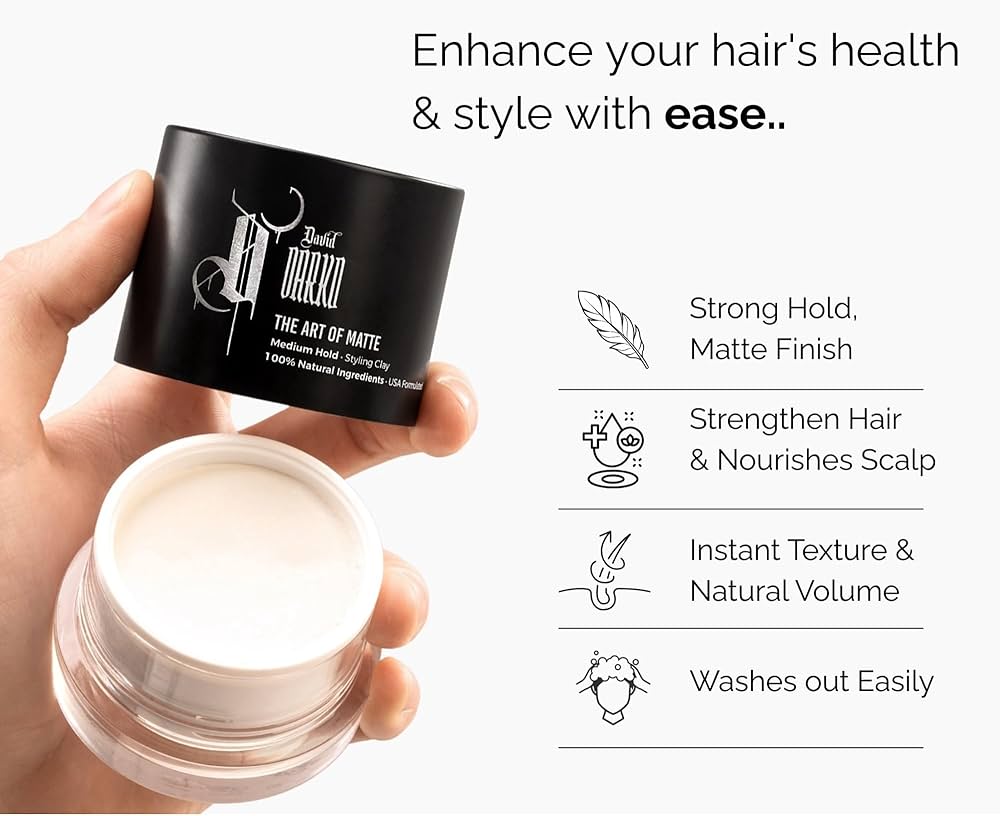 Amazon.com: David Darko Hair Clay for Men – 100% Natural Matte