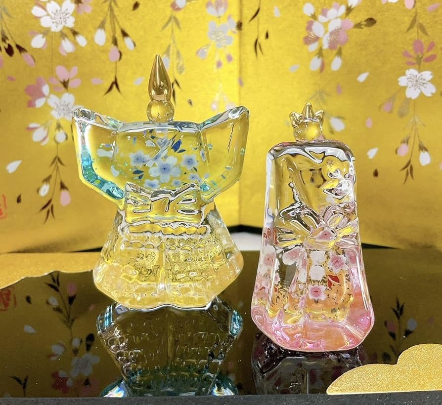 □瑠璃雛 雛人形 るりびな 奈良ガラス工房 金箔 立雛 おひなさま 値段