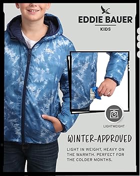 Eddie Bauer Kids' Reversible Jacket - Weather Resistant Quilted