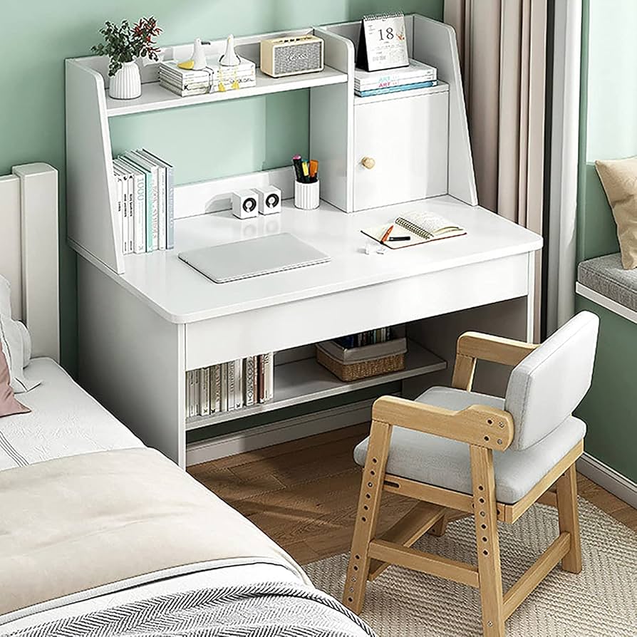 Amazon.co.jp: QQXX 愛らしい学習机と椅子セット、木製の学校学習