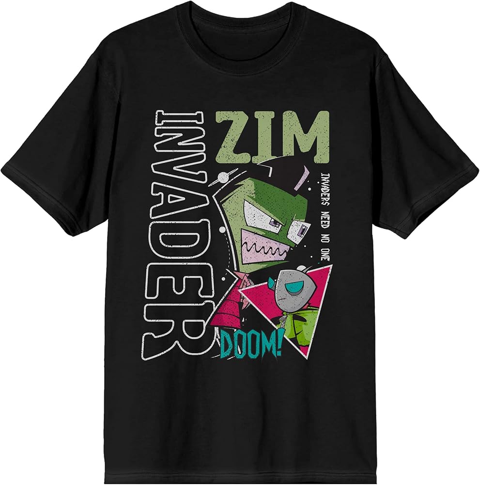 Amazon.com: Invader Zim Crew Neck Short Sleeve Men's Black T-Shirt