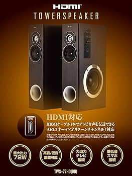 Amazon.co.jp: 山善(YAMAZEN) キュリオム ダブルスピーカー タワー型