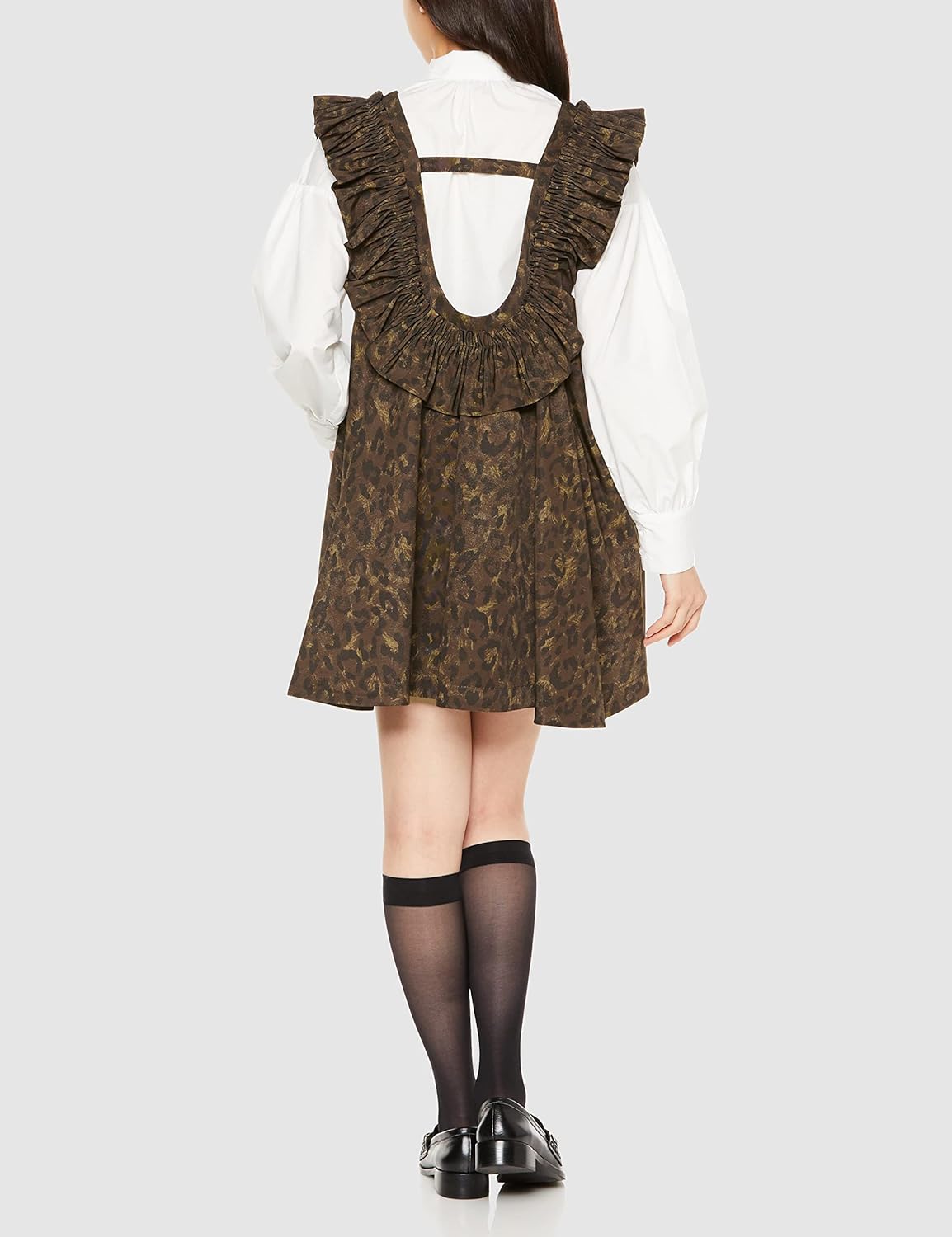 Amazon.co.jp: [コエル] カジュアルドレス レオパードフリルミニ