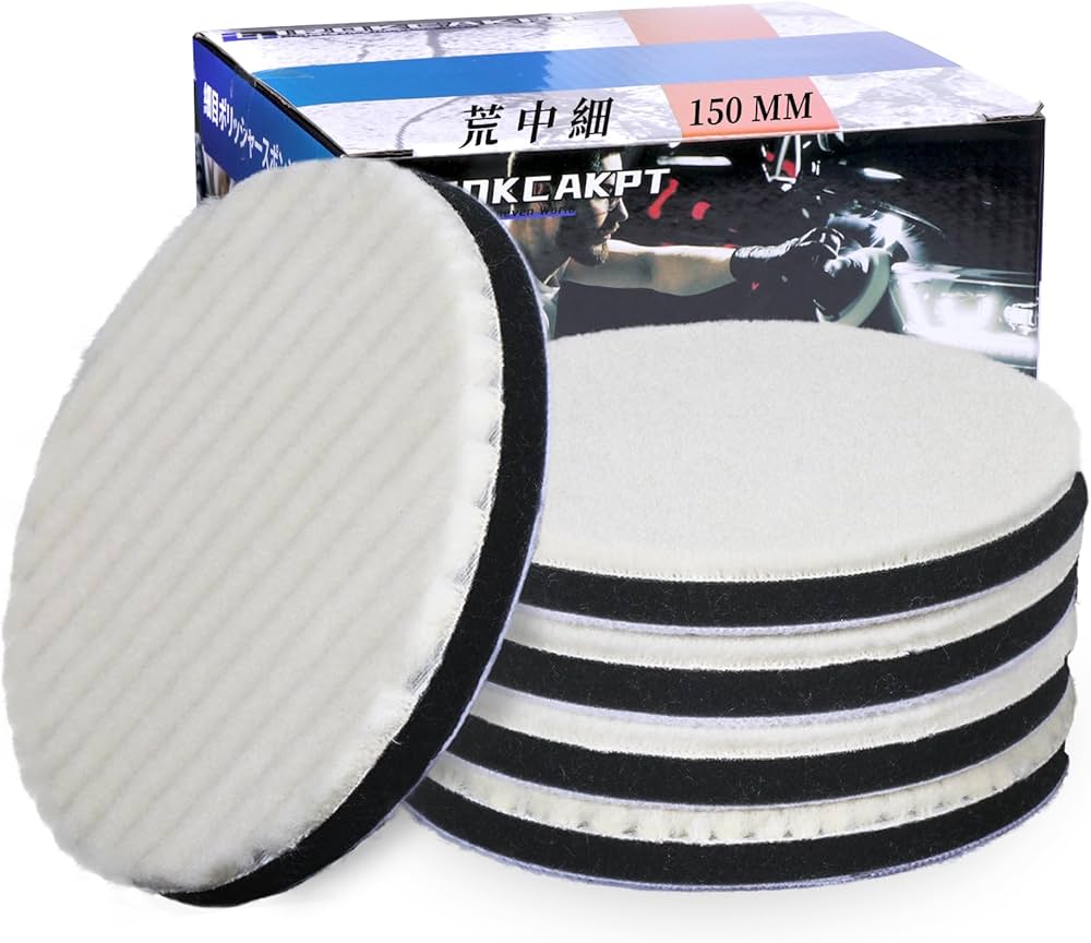 Amazon | IROKCAKPT 車磨き用 バフ 150mm ポリッシャー バフ,荒中細 4