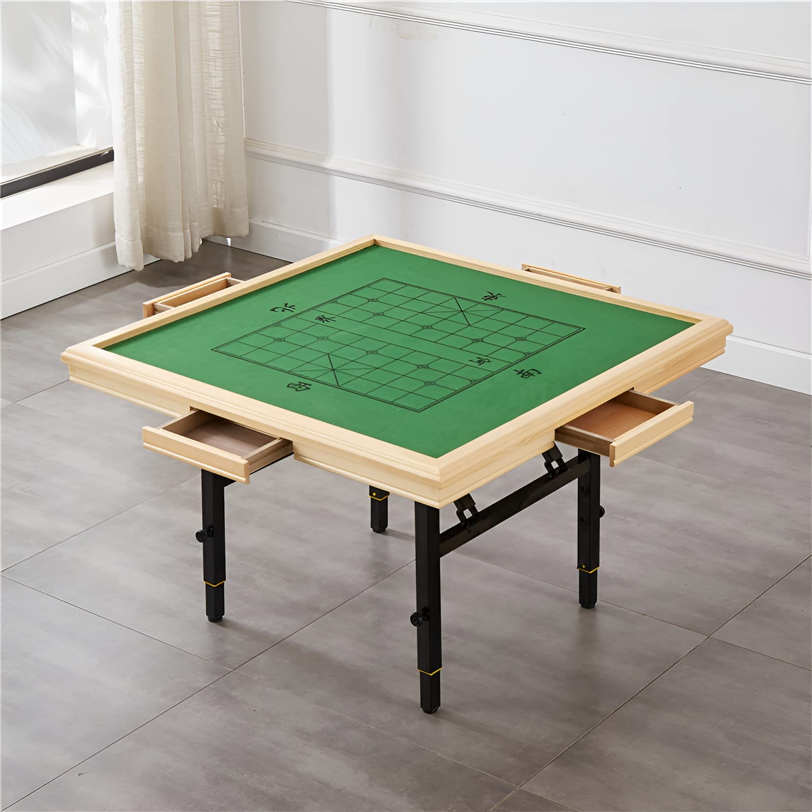 麻雀卓 緑色 回転式 木製 標準サイズ ジャンク 麻雀卓 緑色 回転式