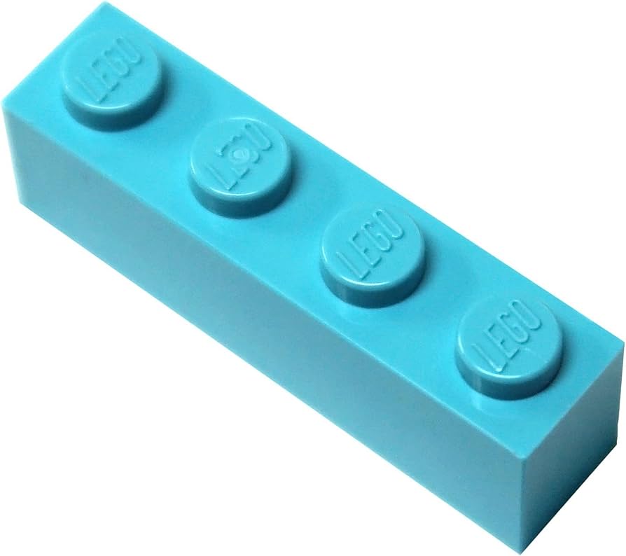 LEGO Parts and Pieces: Medium Azure 1x4 Brick x50, Storage