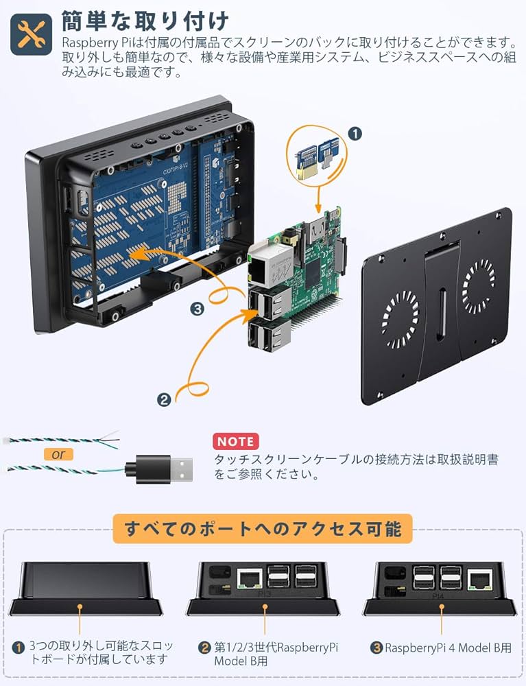 Amazon.co.jp: Raspberry Pi用 モニター 7インチ 一体型 タッチ