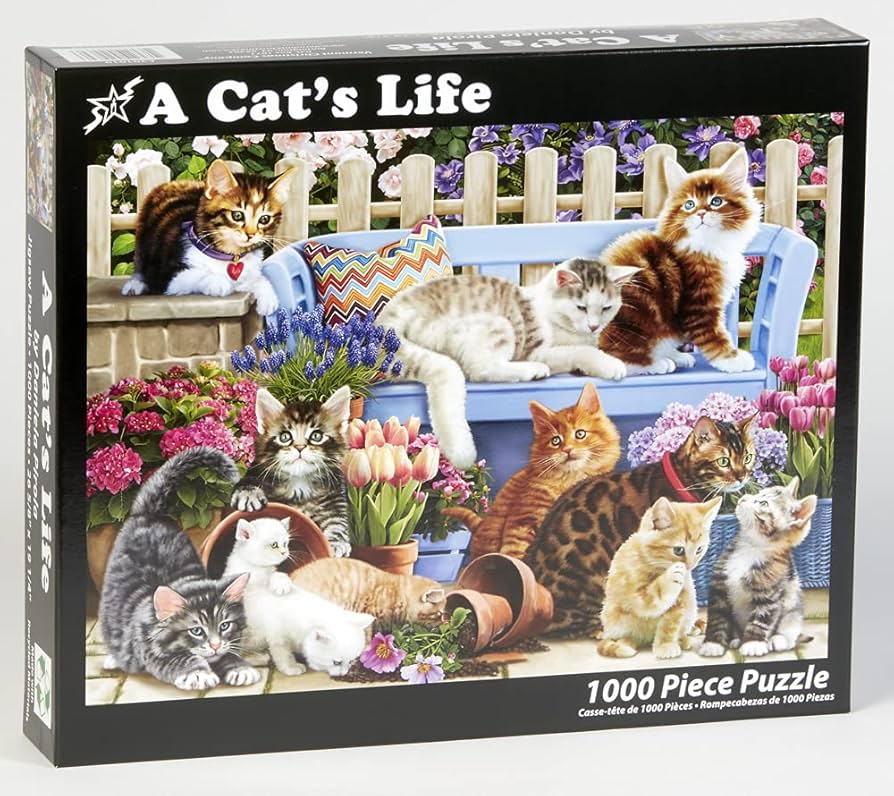 Amazon.com: Vermont Christmas Company A Cat's Life Jigsaw Puzzle
