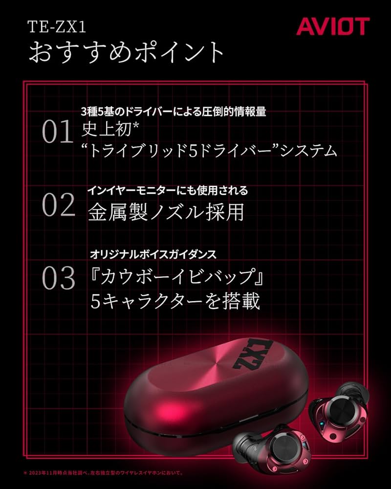 Amazon.co.jp: AVIOT TE-ZX1 ハイブリッドアクティブノイズキャンセ