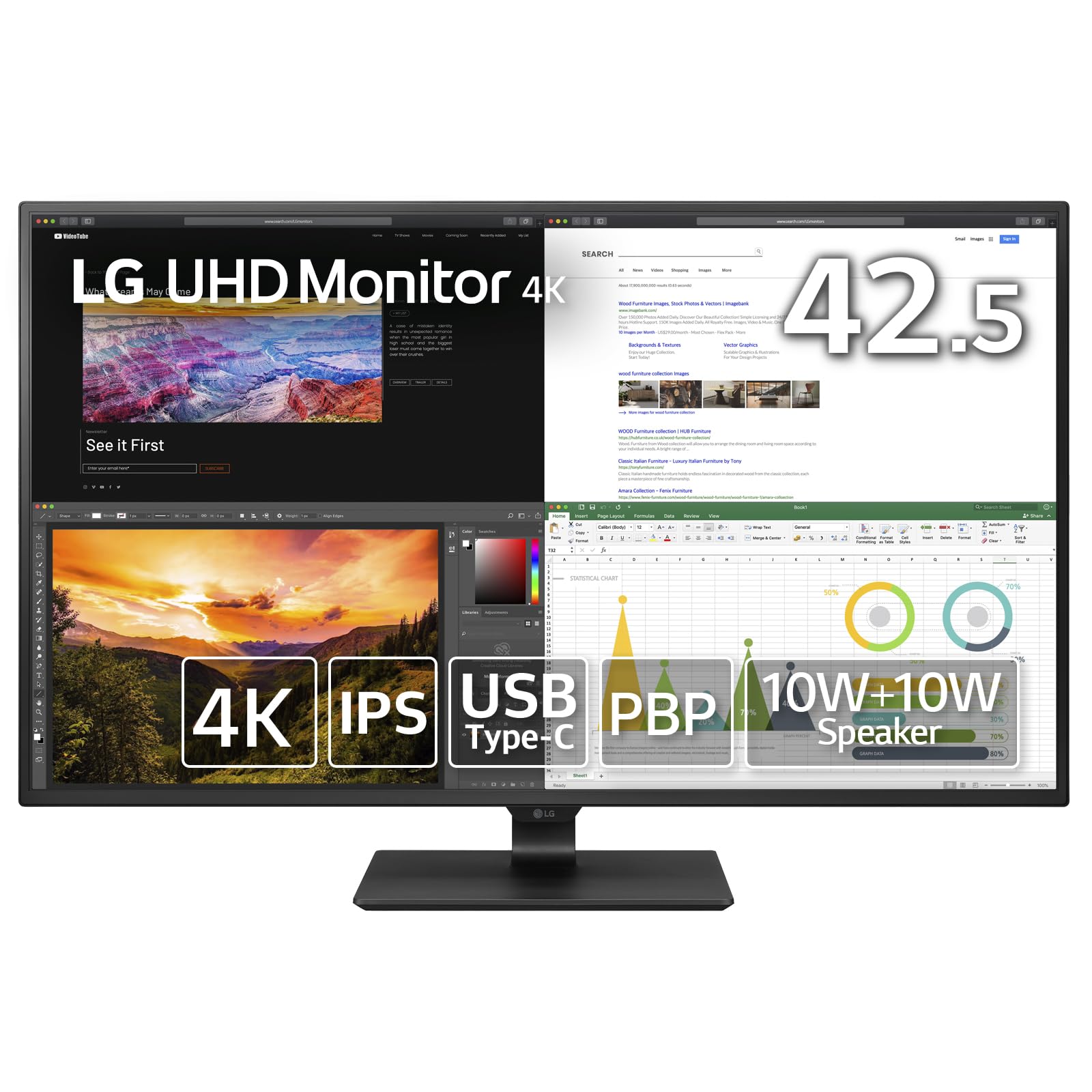 Amazon.co.jp: LG モニター ディスプレイ 43UN700-B 42.5インチ/4K/HDR