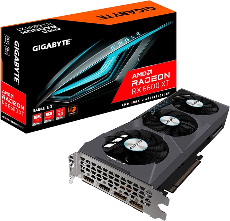 GIGABYTE Radeon RX 6600 XT Eagle 8G Graphics Card, WINDFORCE 3X