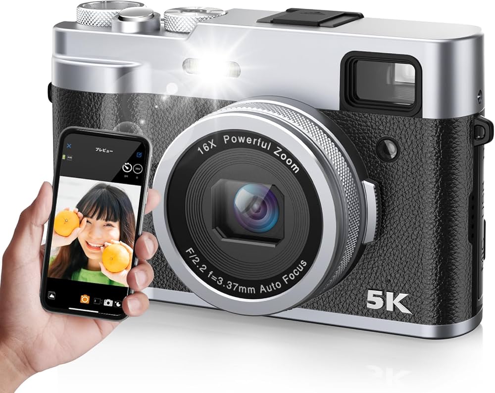 Amazon | 5K デジカメ スマホに送れる デジタルカメラ 4800万画素