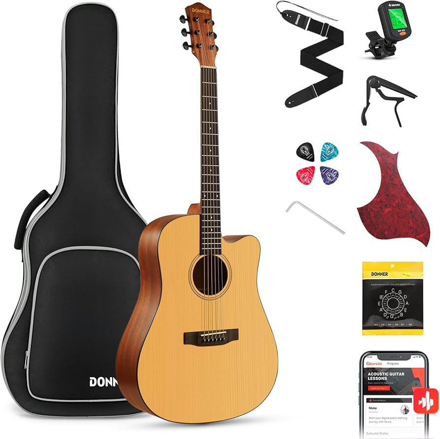 Amazon.com: Donner 41” Acoustic Guitar Bundle for Beginners Adults