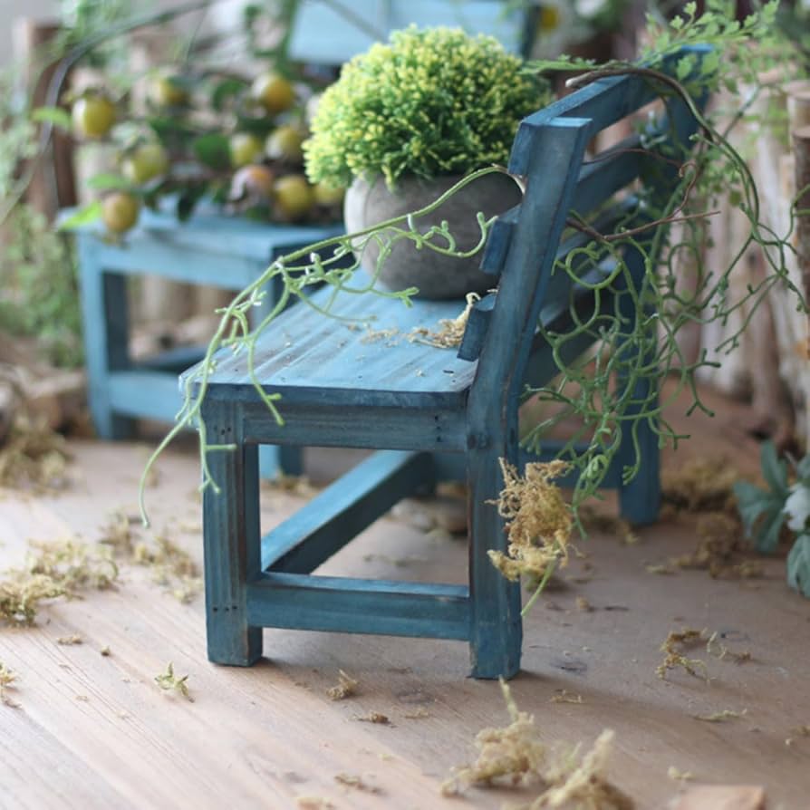 Amazon｜[GZGZ] 木製 ブルー ウッド ドールチェアー イス 椅子 いす