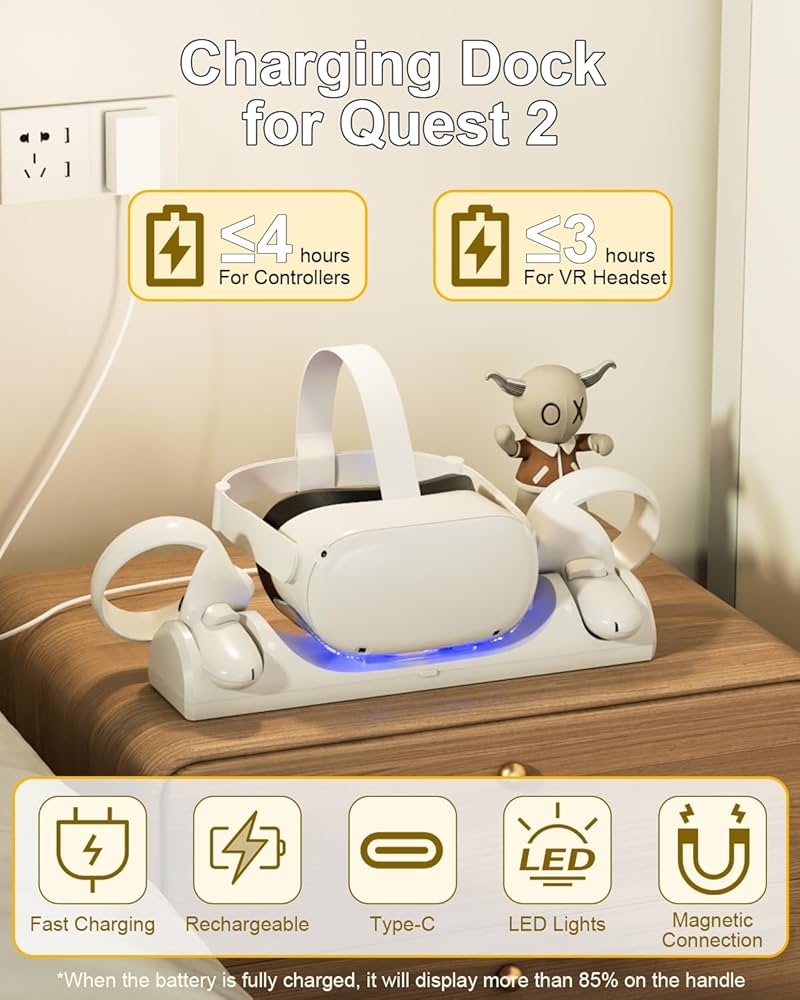 Amazon.com: VR Charging Dock for Met-a Quest 2, TanReginal