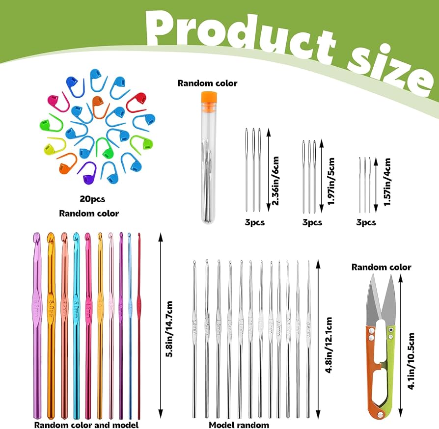 Amazon.com: IMZAY 54 Pcs Crochet Hooks Set, 22 PCS Crochet Hooks