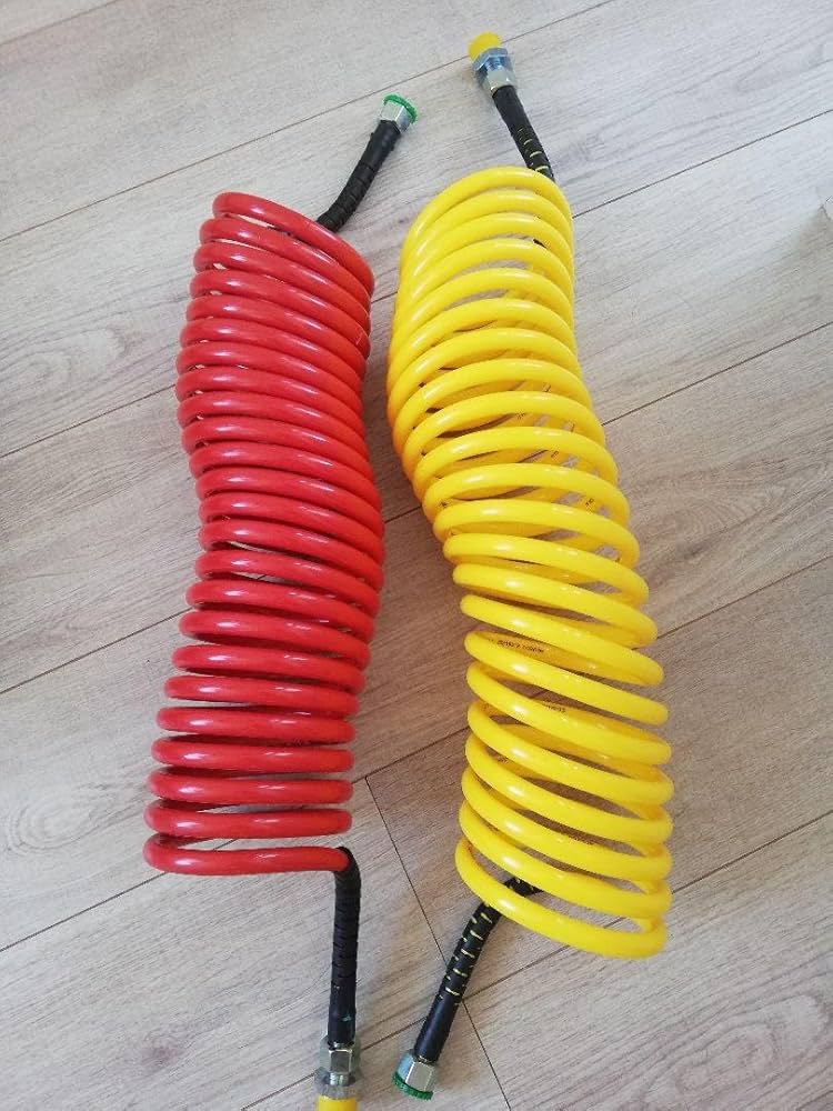 Amazon.co.jp: トレーラースパイラルホース エアーホース赤黄2本セット