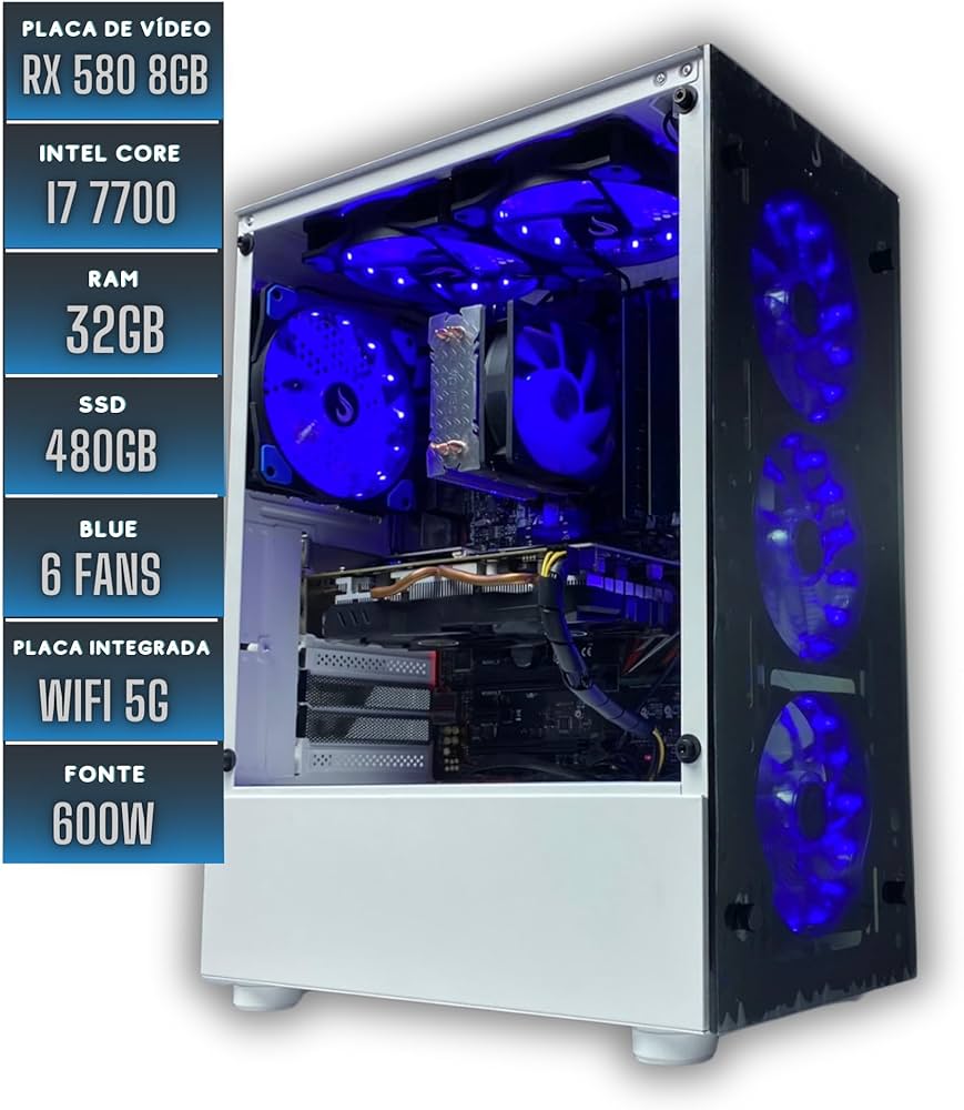 ゲーミングPCフルセット i7 7700k RX570 SSD500GB+1TB ゲーミングPC