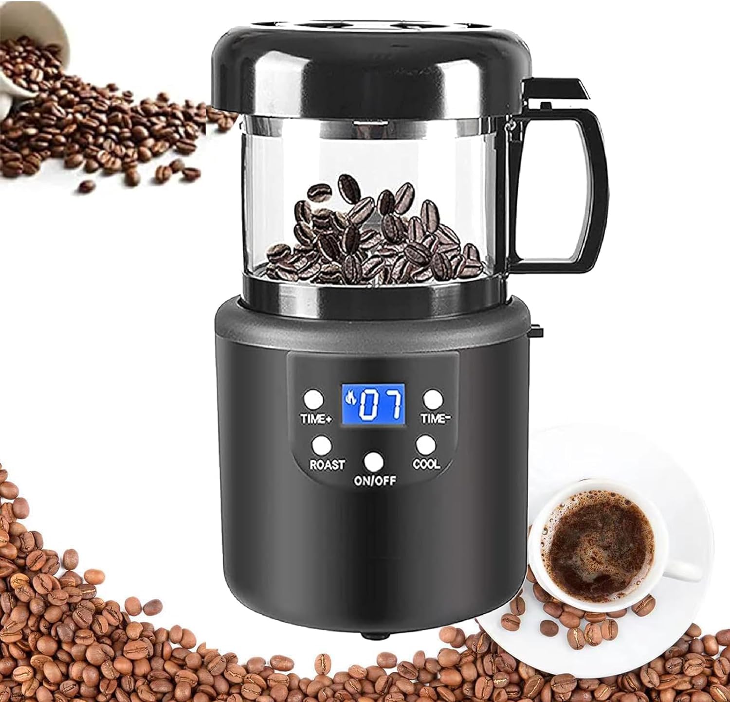 Amazon.co.jp : 自動コーヒー豆焙煎機、冷却とタイミング機能付き電動