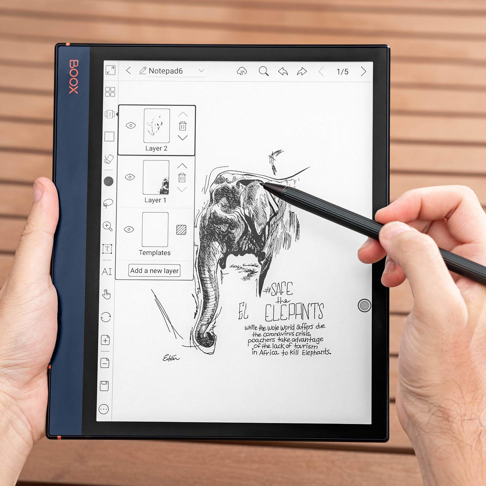 BOOX Note Air 10.3 E Ink Tablets, ePaper, Android 10, Front Light