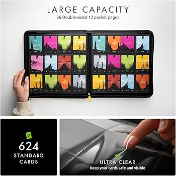 Amazon.com: Vault X 12 XL Pocket Trading Card Zip Binder - 624