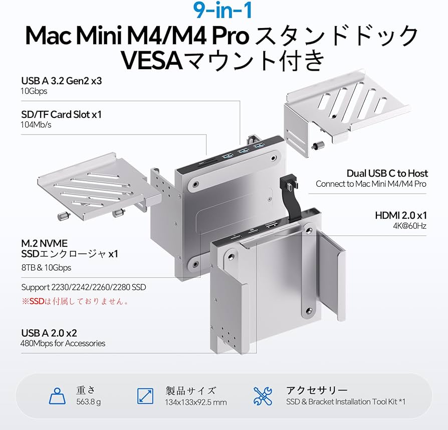 Amazon.co.jp: PULWTOP USB C ハブ ドッキングステーション Mac Mini