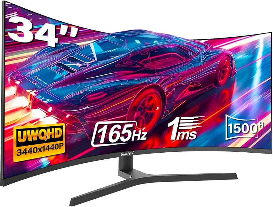 Amazon.com: Gawfolk 34 Inch Ultrawide Curved Gaming Monitor, 1500R