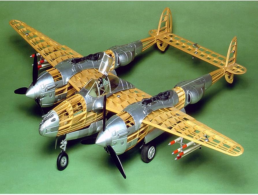 Amazon.com: Guillow's Lockheed P-38 Lightning Model Kit Black