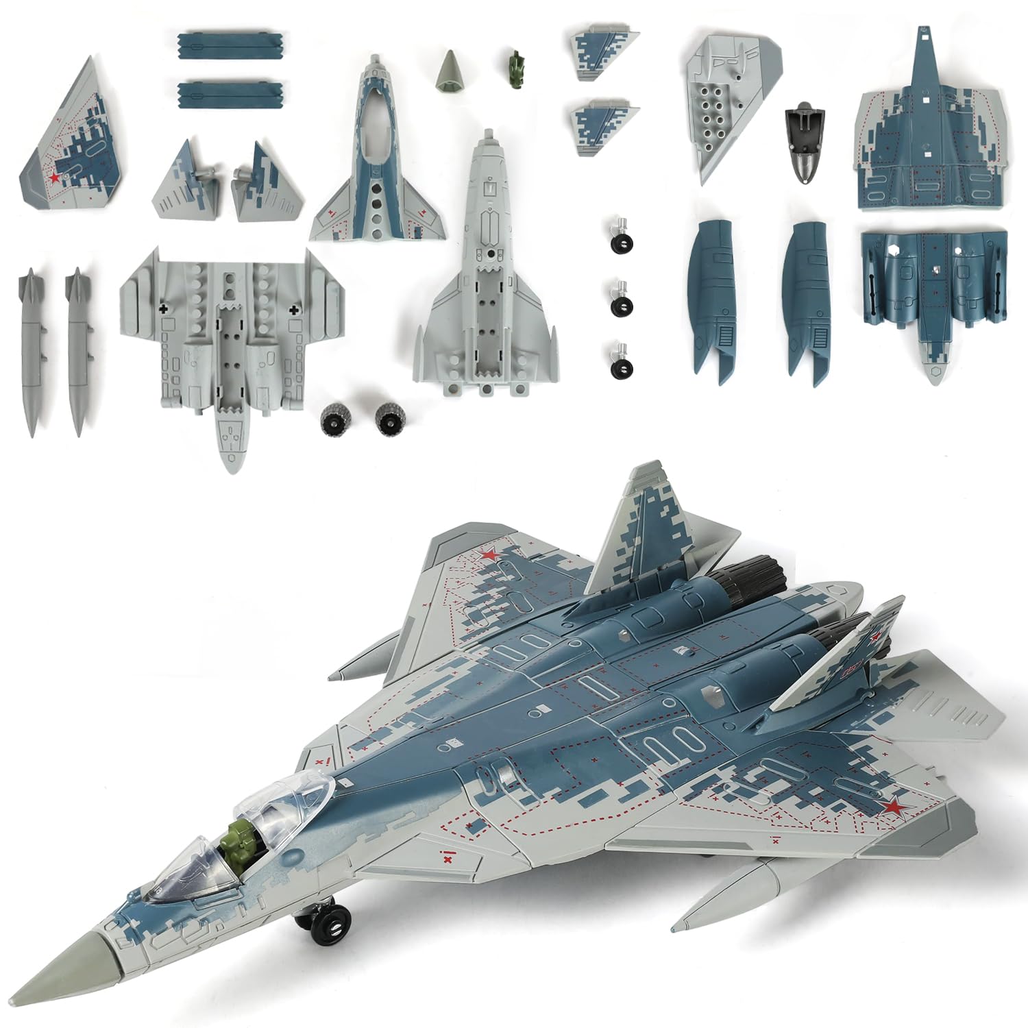 Amazon | SEBUNAS 1/72スケール Su-57S 軍用航空機玩具 クイックビルド