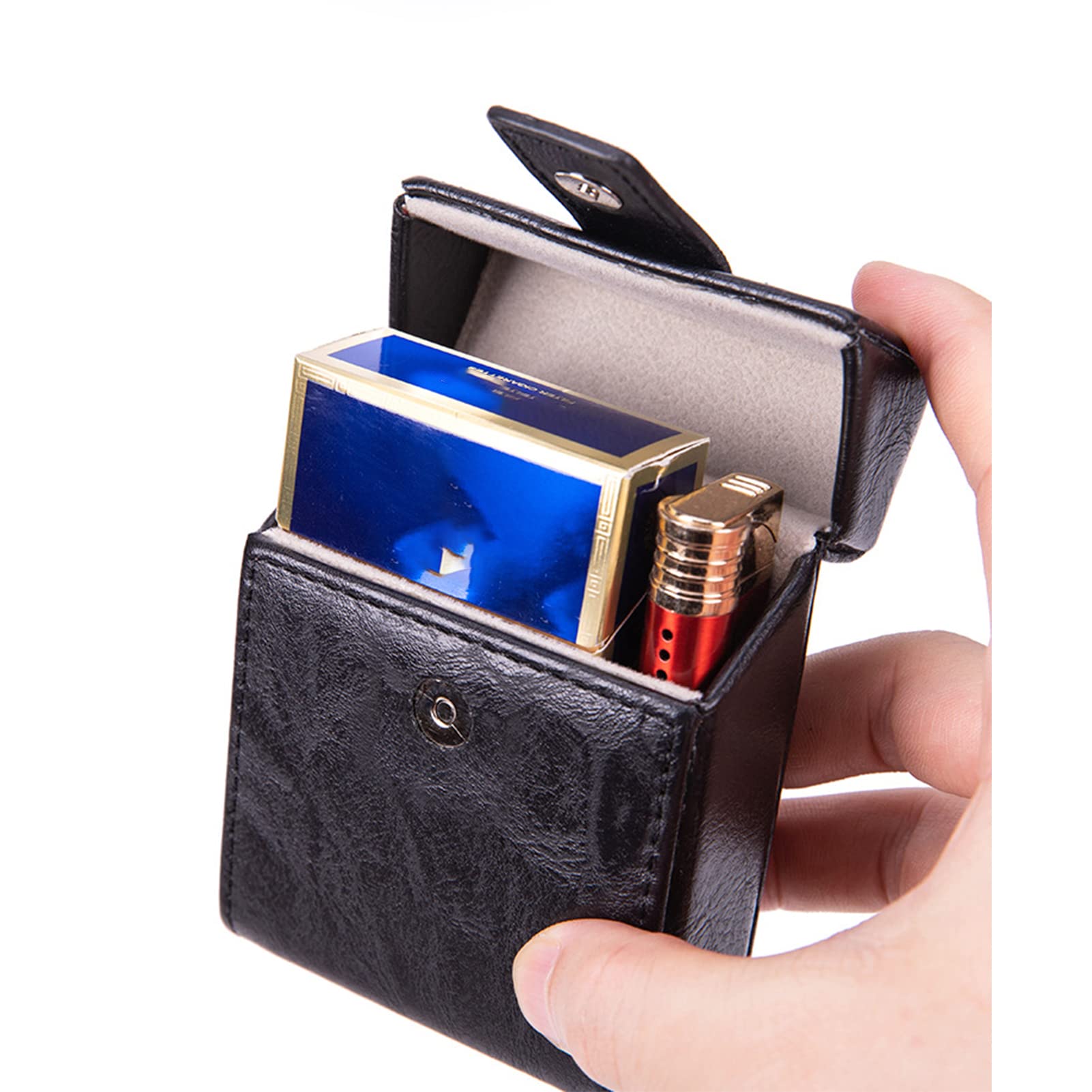 Amazon | シガレットケース メンズ レザー ライターホルダー Puレザー