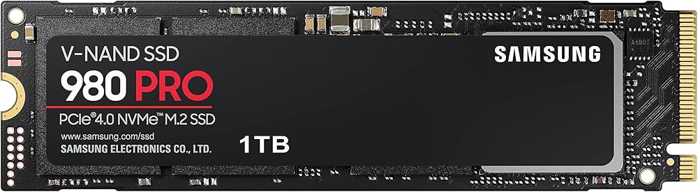 SAMSUNG 980 PRO SSD 1TB PCIe 4.0 NVMe Gen 4 Gaming M.2 Internal