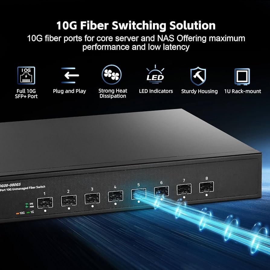 Amazon.co.jp: Binardat 8ポート10ギガビットファイバースイッチ