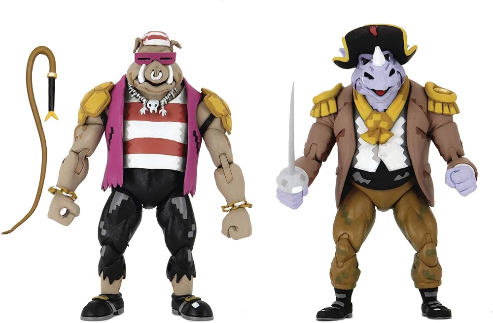 Amazon.com: NECA TMNT Turtles in Times - Pirate Rocksteady & Bebop