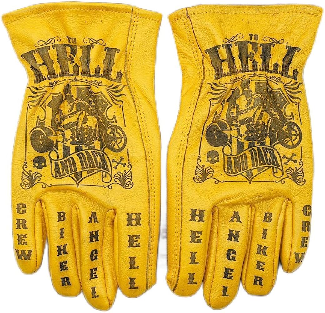 Amazon.co.jp: 牛革 レザーグローブ アメリカン バイク ハーレー