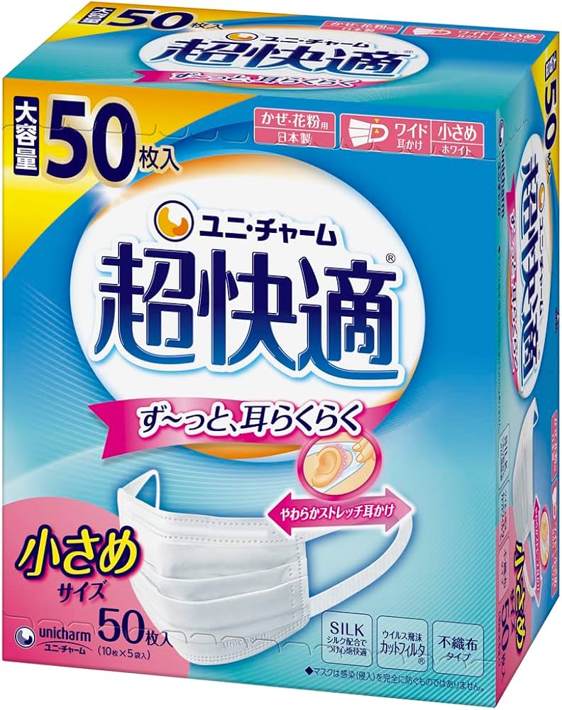 Amazon.co.jp: 超快適マスク 風邪・花粉用 プリーツタイプ 不織布
