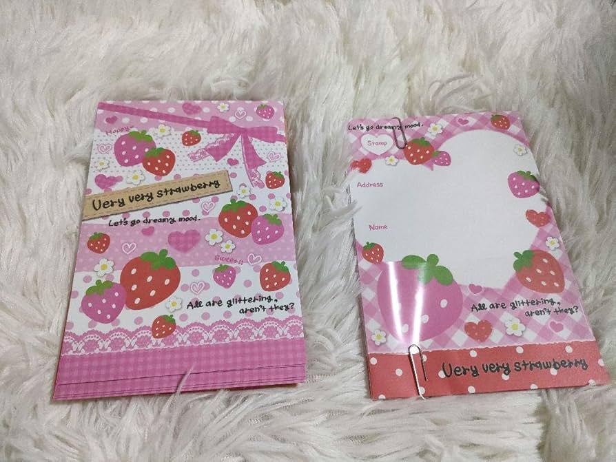 Amazon.co.jp: 平成レトロ いちご レターセット メモ帳 : 文房具
